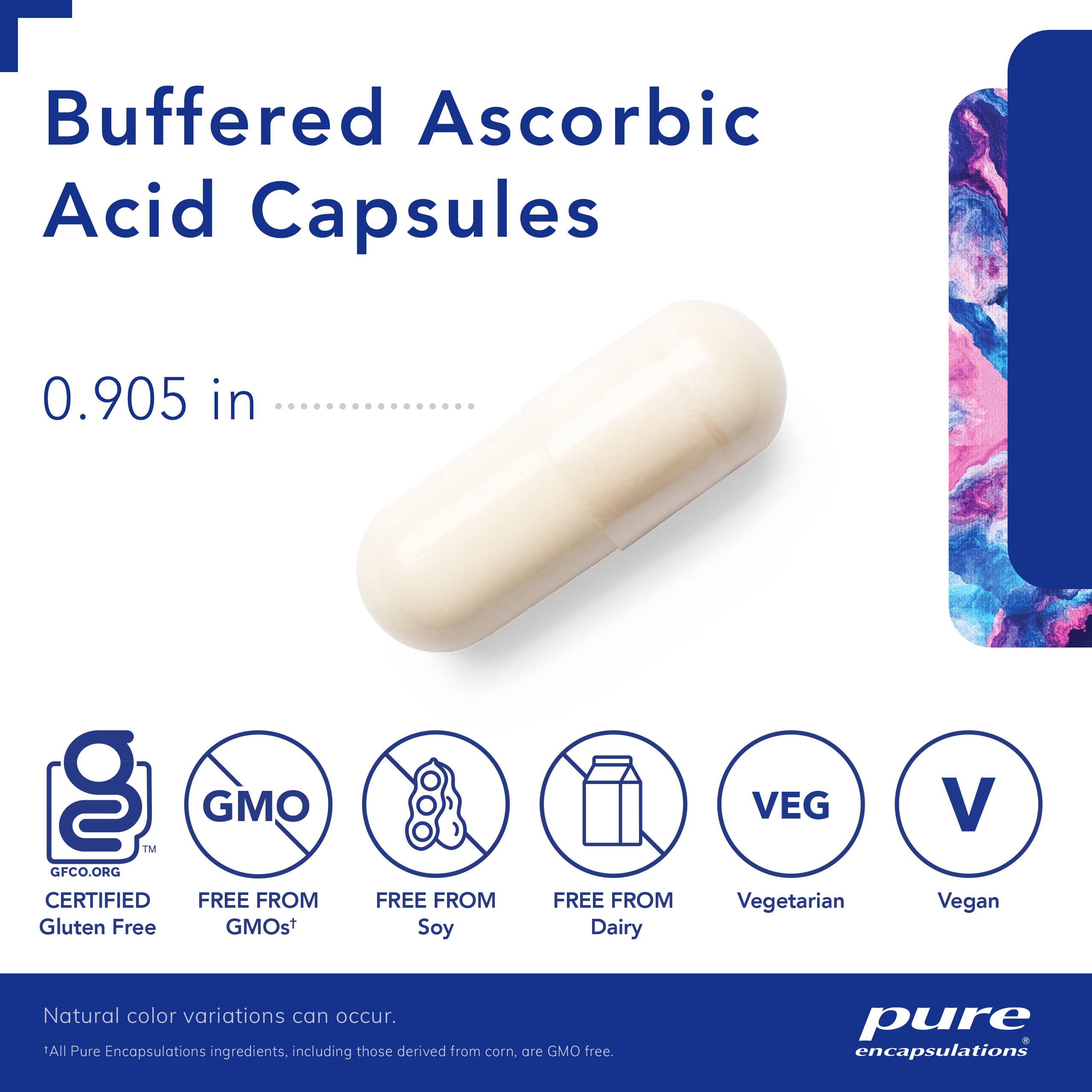 Foto 4 pulgar | Suplemento De Ácido Ascórbico Tamponado Pure Encapsulations, 250 Cápsulas - Venta Internacional.