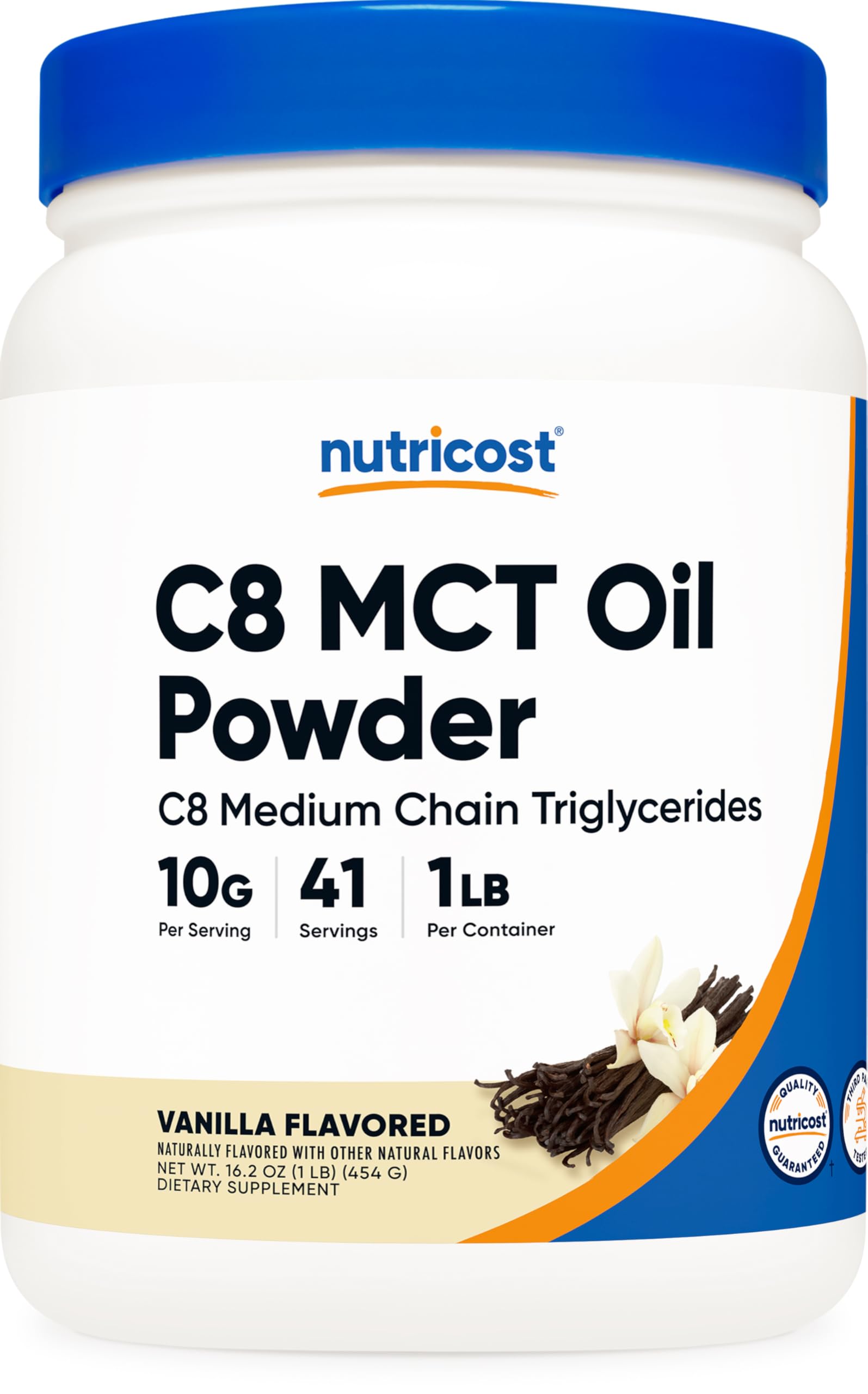 Foto 2 pulgar | Aceite Mct En Polvo Nutricost C8 454 G (sabor A Vainilla) Keto Diet - Venta Internacional.
