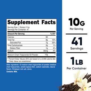 Foto 2 | Aceite Mct En Polvo Nutricost C8 454 G (sabor A Vainilla) Keto Diet - Venta Internacional.