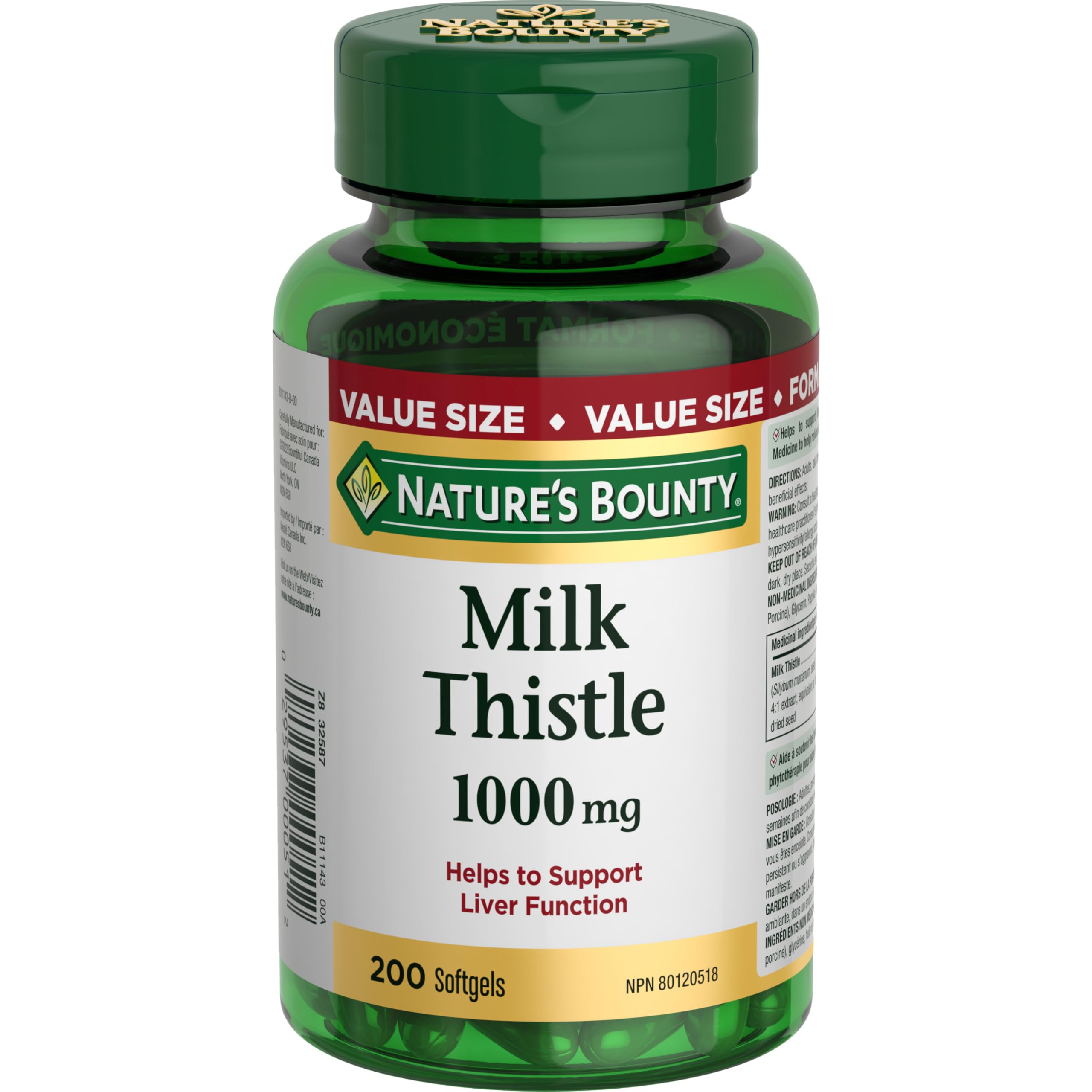 Foto 2 pulgar | Suplemento Nature's Bounty Milk Thistle 200 Cápsulas Blandas - Venta Internacional.
