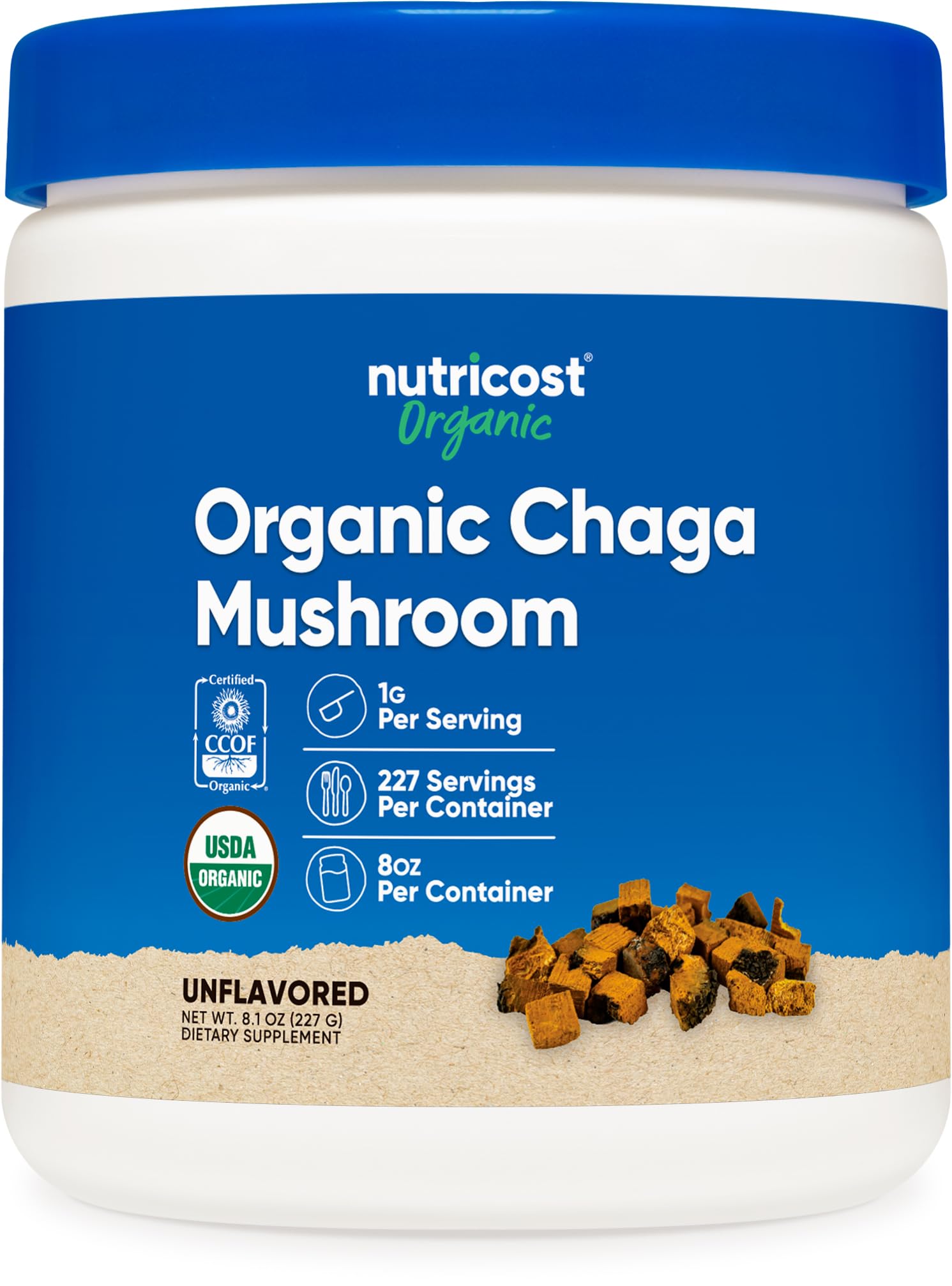 Foto 2 pulgar | Polvo Chaga Nutricost Orgánico 227 Porciones - Venta Internacional