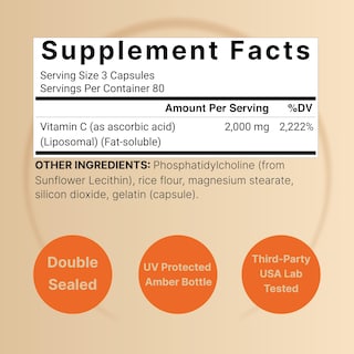 Foto 2 | Suplemento Naturebell De Vitamina C Liposomal 2000 Mg 240 Cápsulas - Venta Internacional