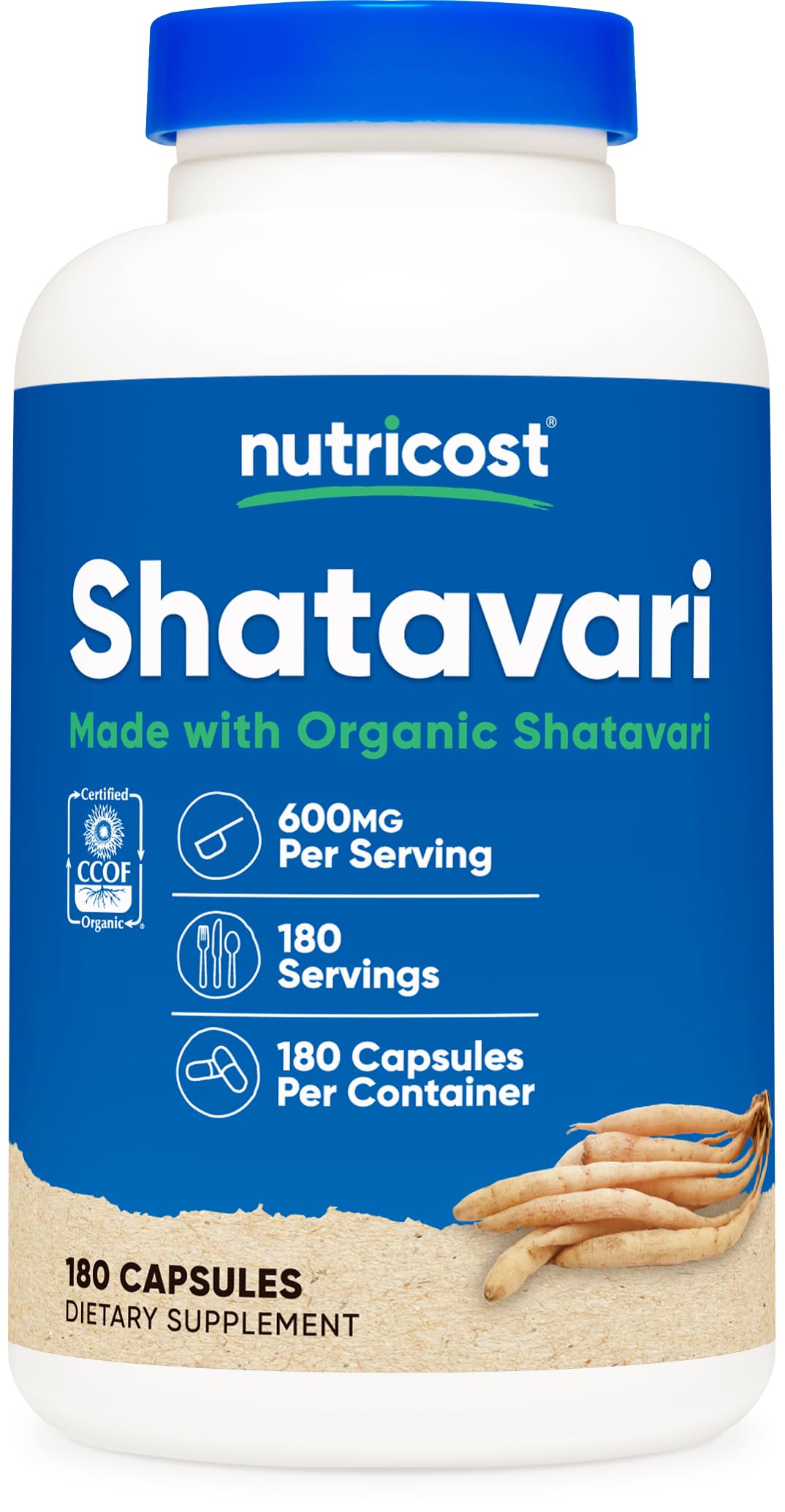 Foto 2 pulgar | Suplemento Nutricost Shatavari 600 Mg 180 Cápsulas Orgánicas - Venta Internacional.