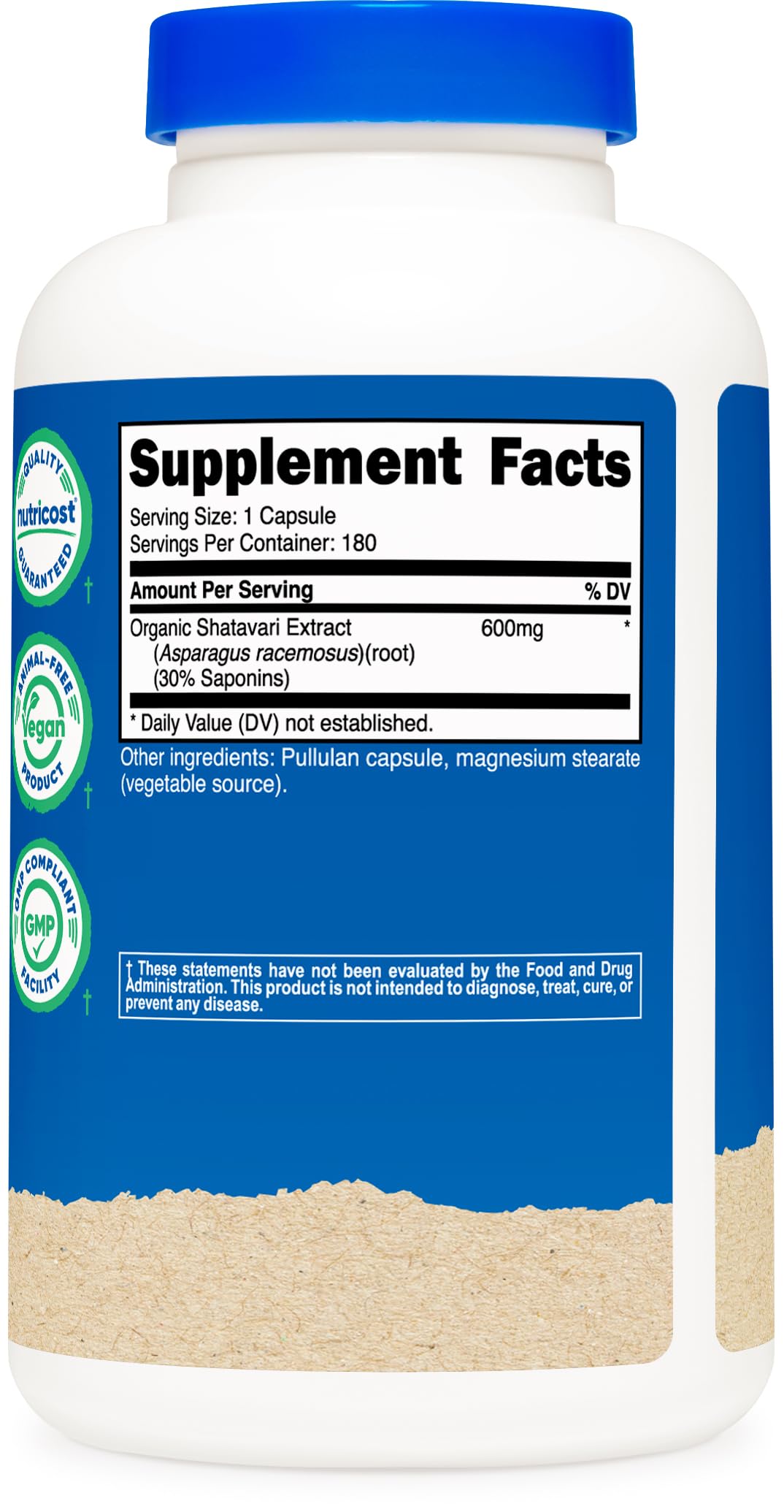 Foto 6 pulgar | Suplemento Nutricost Shatavari 600 Mg 180 Cápsulas Orgánicas - Venta Internacional.