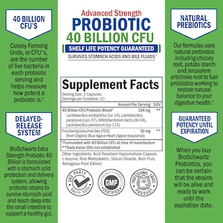 Foto 3 | Suplemento Bioschwartz Daily Probiotic De 40 Mil Millones De Cfu Para La Salud Intestinal - Venta Internacional.