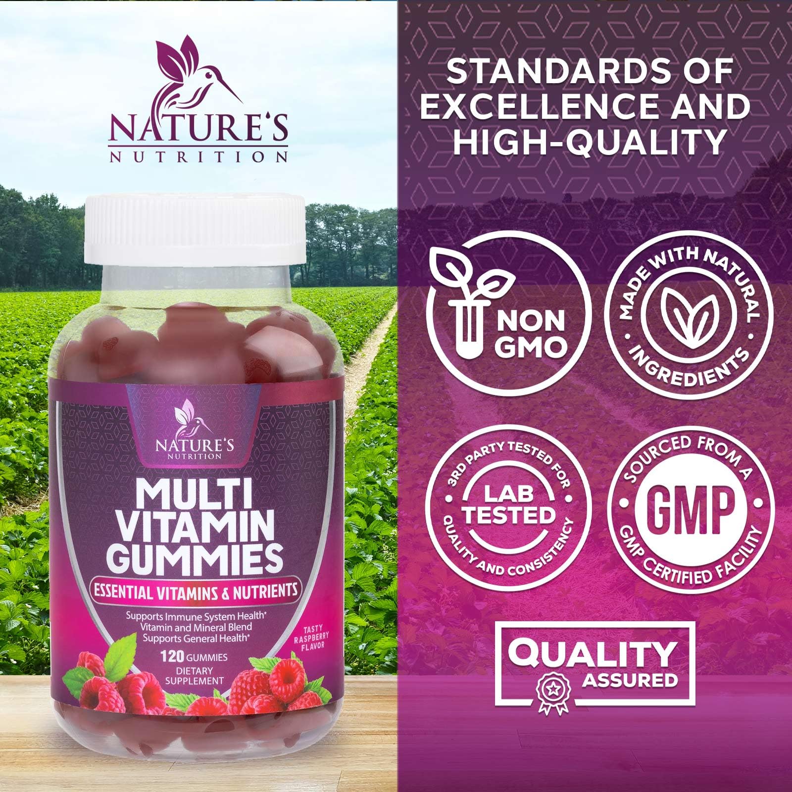 Foto 5 pulgar | Gomitas Multivitamínicas, Vitaminas, Nature's Nutrition, 120 Gomitas - Venta Internacional.