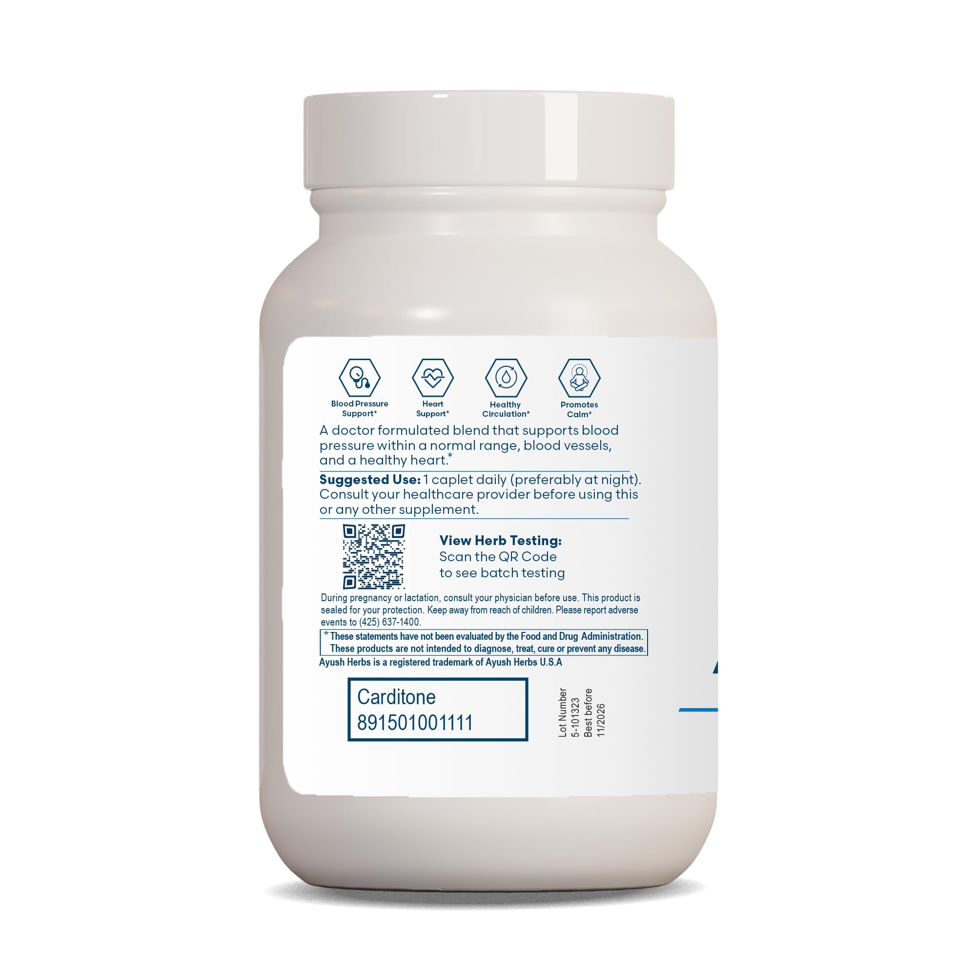 Foto 4 pulgar | Suplemento Ayush Herbs Carditone En Cápsulas, 60 Unidades (paquete De 2) - Venta Internacional.
