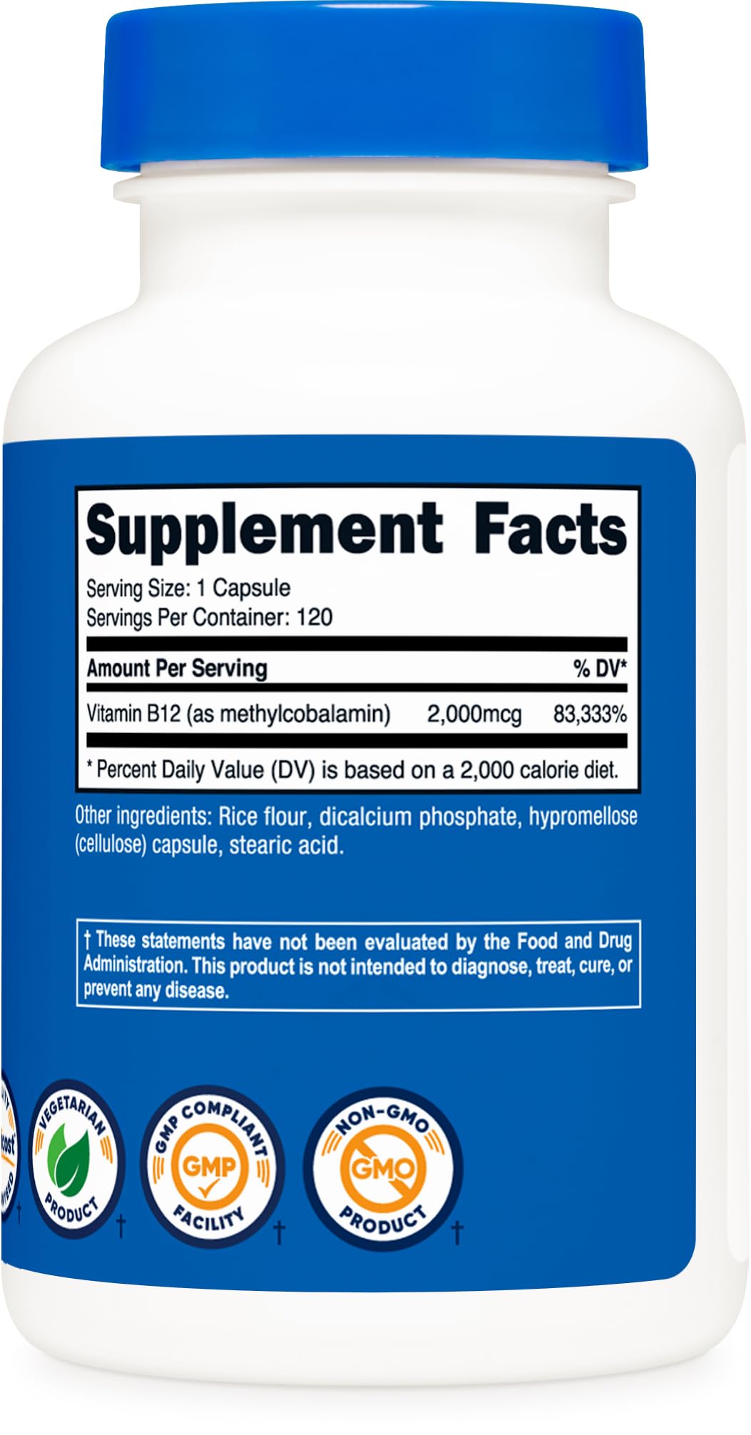 Foto 4 | Suplemento Nutricost De Vitamina B12 2000 Mcg 120 Cápsulas - Venta Internacional.