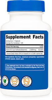 Foto 4 | Suplemento Nutricost De Vitamina B12 2000 Mcg 120 Cápsulas - Venta Internacional.