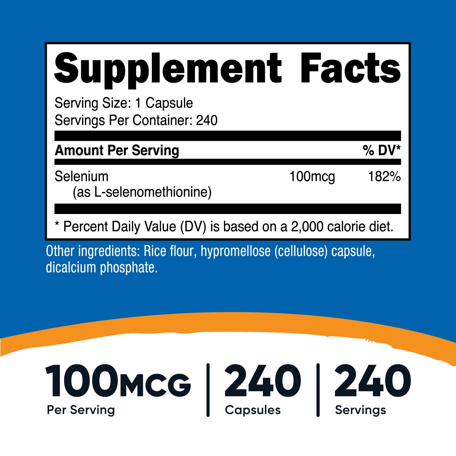 Foto 2 | Suplemento Nutricost Selenium 100 Mcg 240 Cápsulas - Venta Internacional.