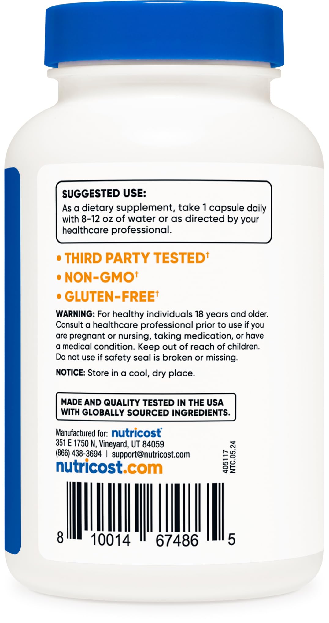 Foto 5 pulgar | Suplemento Nutricost Selenium 100 Mcg 240 Cápsulas - Venta Internacional.