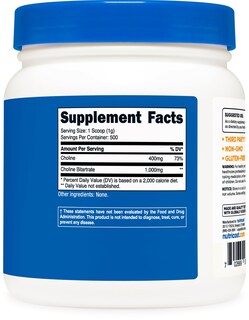 Foto 5 | Suplemento Nutricost De Bitartrato De Colina En Polvo 500 G - Venta Internacional.