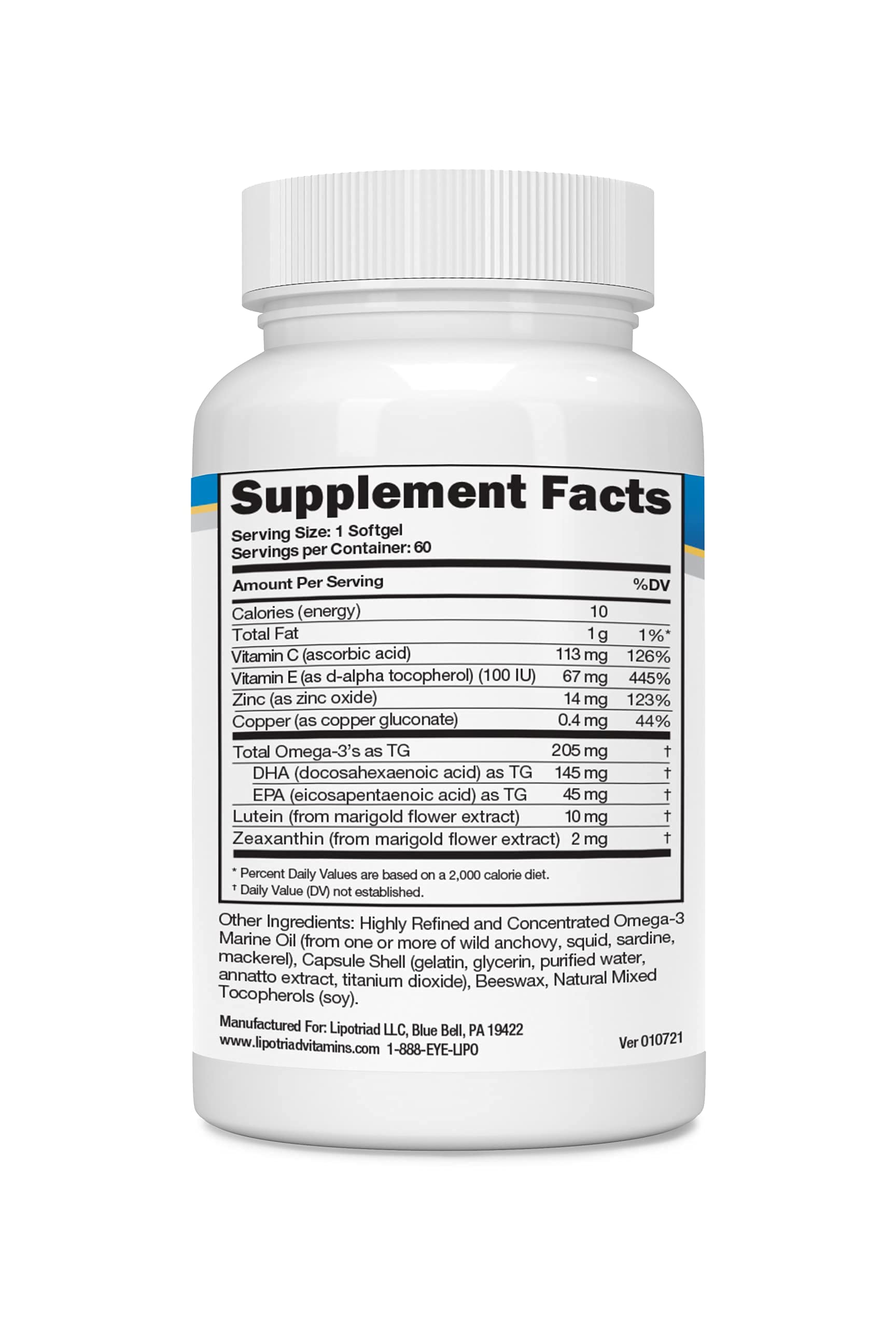 Foto 3 pulgar | Suplemento De Vitaminas Y Minerales Para Ojos Lipotriad 60 Comprimidos - Venta Internacional.