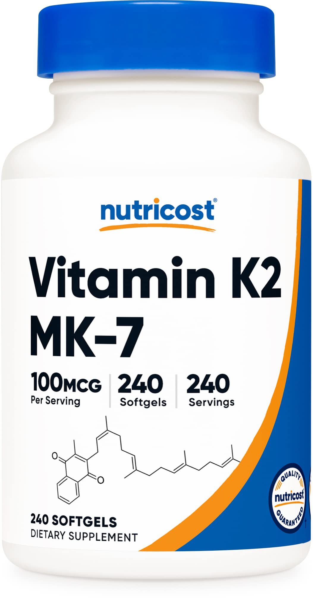 Foto 2 pulgar | Suplemento Nutricost De Vitamina K2 Mk-7, 100 Mcg, 240 Cápsulas Blandas - Venta Internacional.