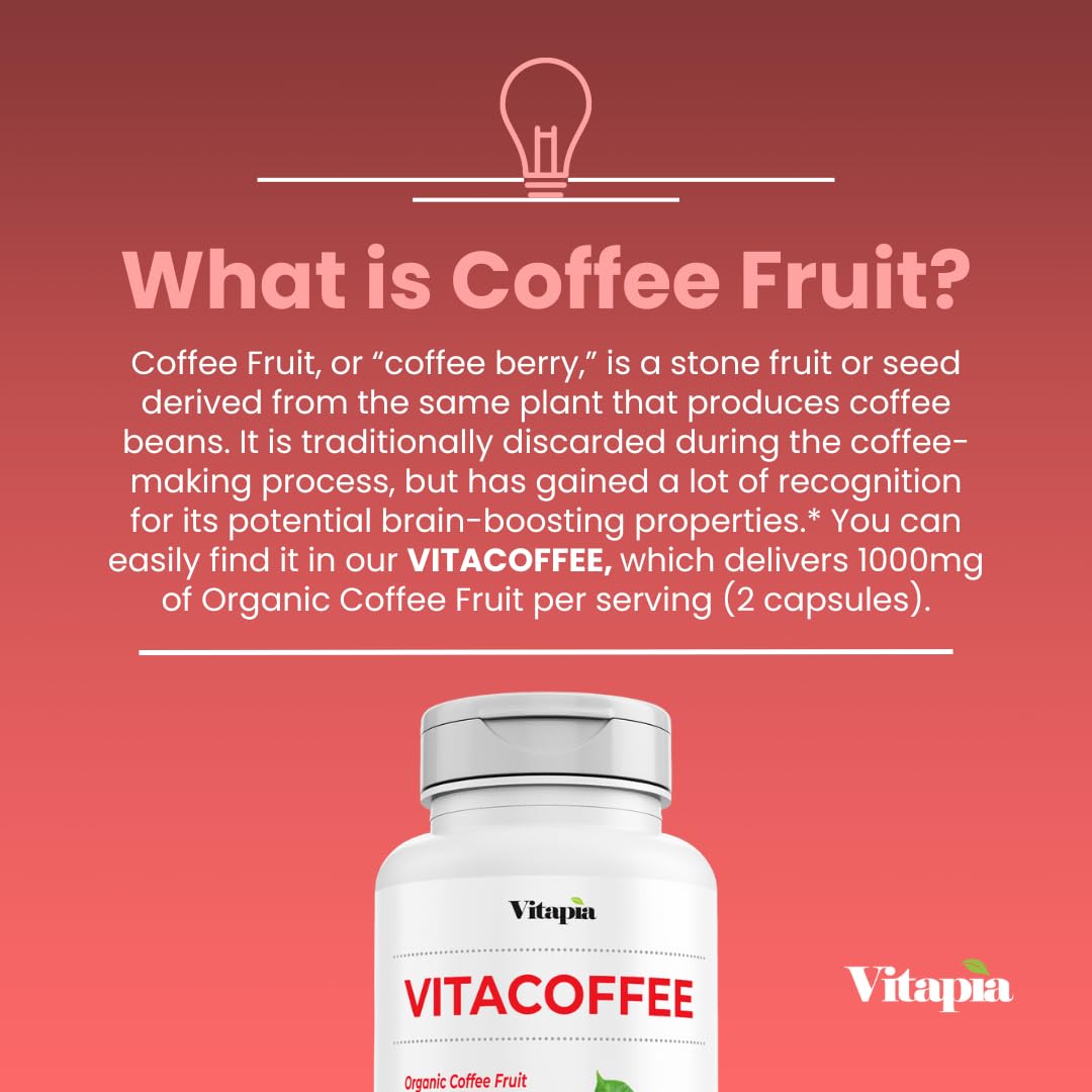 Foto 5 pulgar | Pastillas De Cafeína Vitacoffee, Café, Fruta, Vitamina C, D, Zinc, 60 Cápsulas - Venta Internacional.