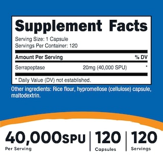 Foto 2 | Suplemento Nutricost Serrapeptase 40,000 Spu 120 Cápsulas - Venta Internacional.