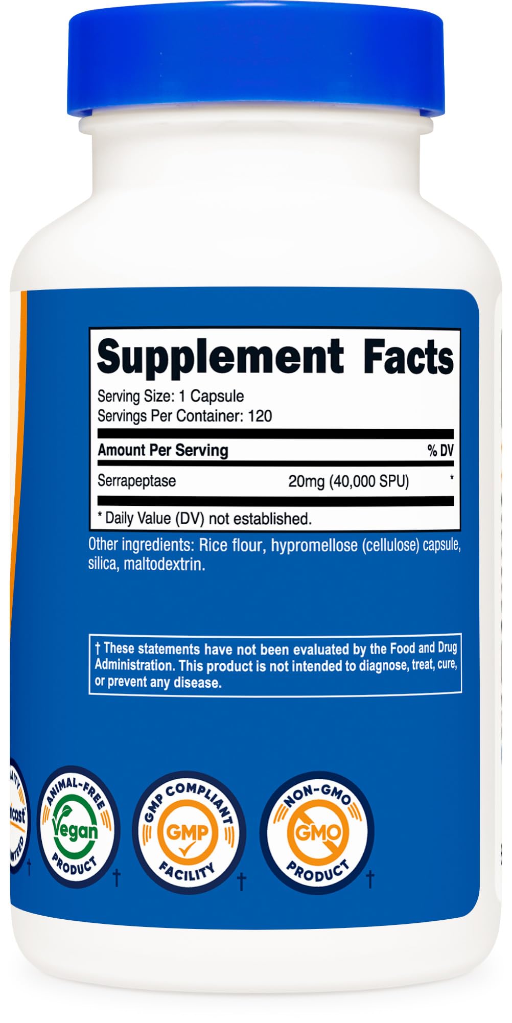 Foto 6 pulgar | Suplemento Nutricost Serrapeptase 40,000 Spu 120 Cápsulas - Venta Internacional.