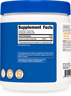Foto 5 | Suplemento Nutricost De Carbonato De Calcio En Polvo 500 G - Venta Internacional.