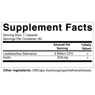 Foto 2 | Suplemento Vitamático Lactobacillus Salivarius 2b Cfu 60 Cápsulas - Venta Internacional