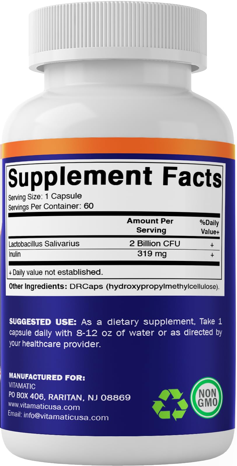 Foto 6 pulgar | Suplemento Vitamático Lactobacillus Salivarius 2b Cfu 60 Cápsulas - Venta Internacional