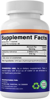 Foto 5 | Suplemento Vitamático Lactobacillus Salivarius 2b Cfu 60 Cápsulas - Venta Internacional