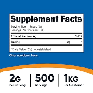 Foto 2 | Suplemento Nutricost De Taurina En Polvo, 1 Kg, 500 Porciones - Venta Internacional.