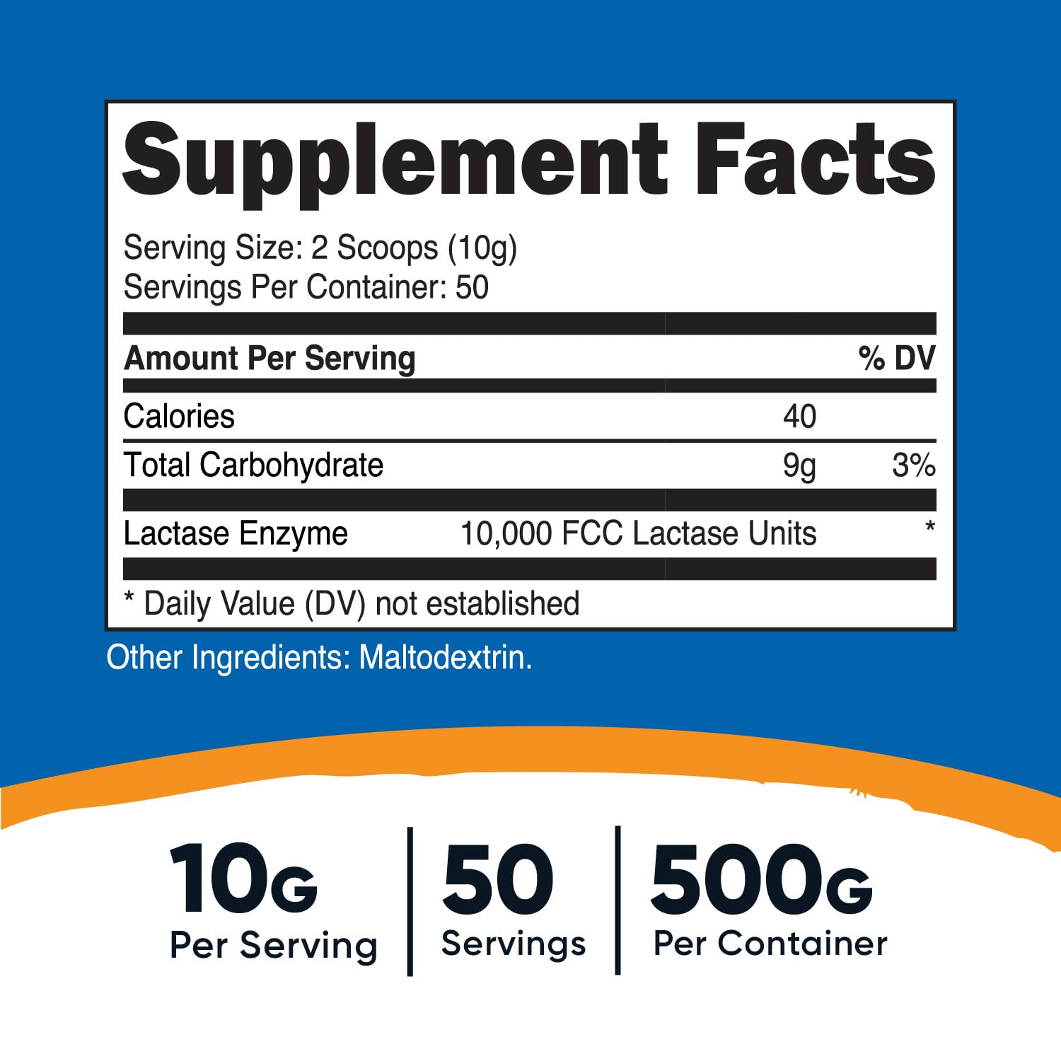 Foto 3 pulgar | Suplemento Nutricost De Lactasa En Polvo, 500 G, Sin Ogm, Sin Gluten - Venta Internacional.