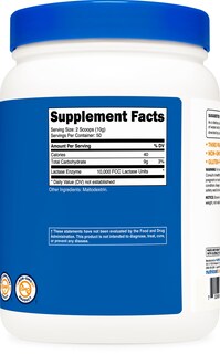 Foto 5 | Suplemento Nutricost De Lactasa En Polvo, 500 G, Sin Ogm, Sin Gluten - Venta Internacional.