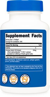 Foto 5 | Suplemento Nutricost Garlic 1000 Mg 240 Cápsulas Blandas Sin Gluten - Venta Internacional.