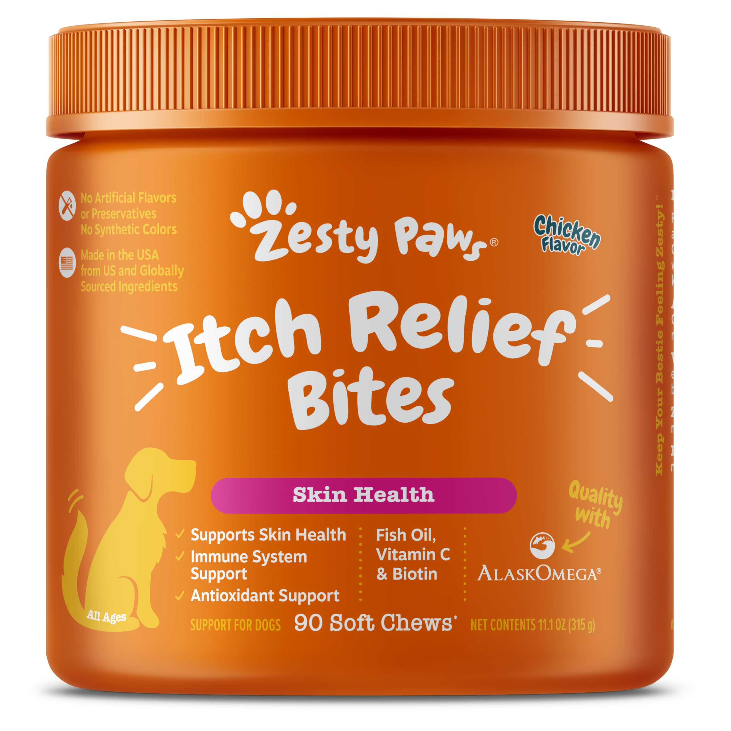 Foto 2 pulgar | Suplemento Para Aliviar La Picazón De Zesty Paws Para Perros, 90 Mordeduras - Venta Internacional.