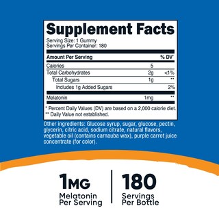 Foto 2 | Suplemento Nutricost: Gomitas De Melatonina, 1 Mg, 180 Fresas - Venta Internacional.