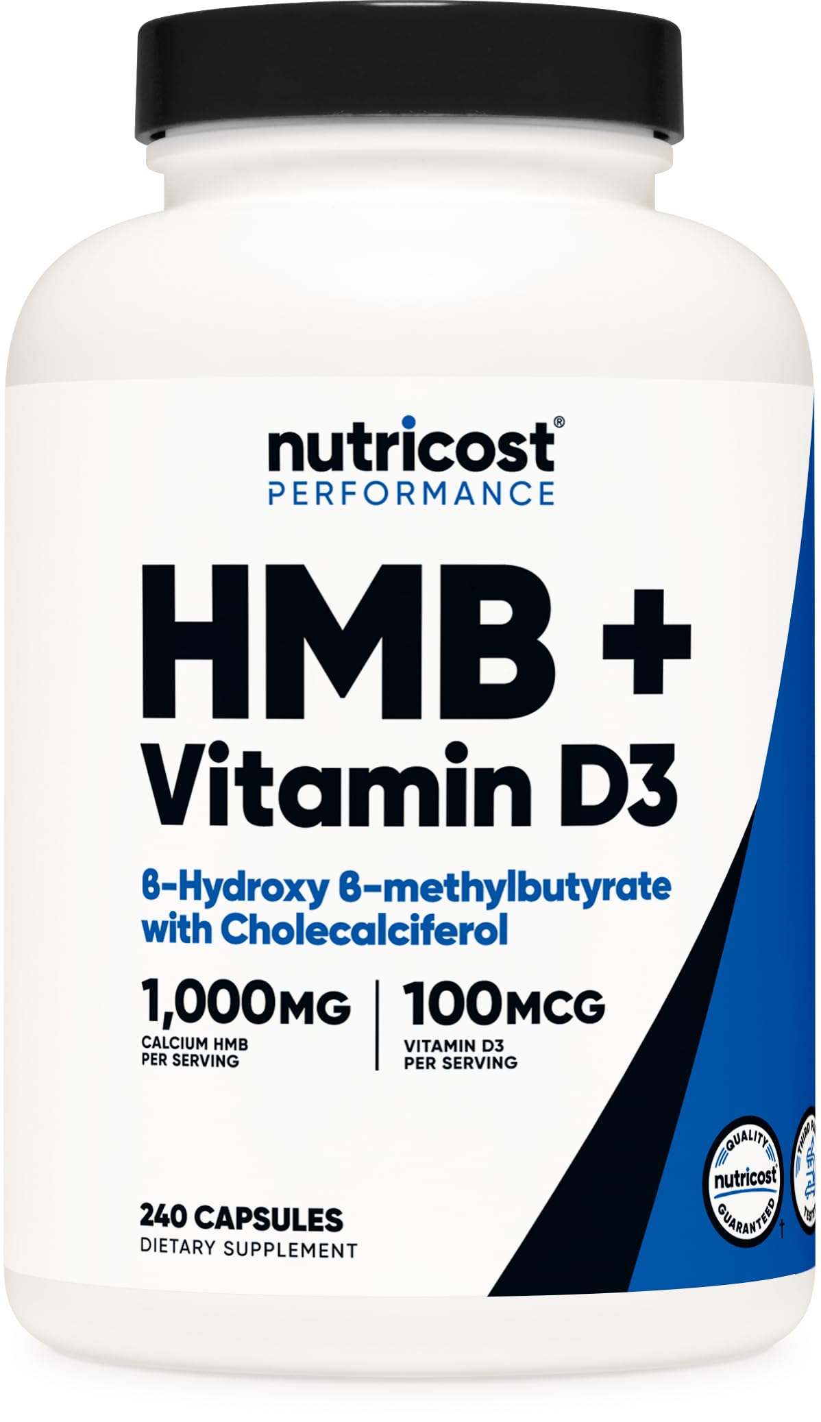 Foto 2 pulgar | Suplemento Nutricost Hmb 1000 Mg Y Vitamina D3 4000 Ui 240 Cápsulas - Venta Internacional.