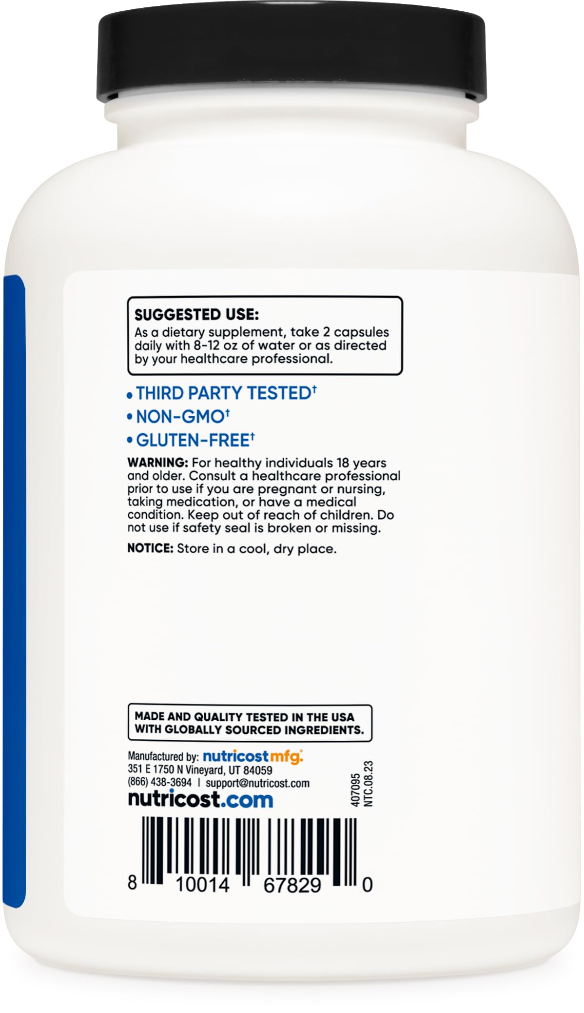 Foto 4 pulgar | Suplemento Nutricost Hmb 1000 Mg Y Vitamina D3 4000 Ui 240 Cápsulas - Venta Internacional.