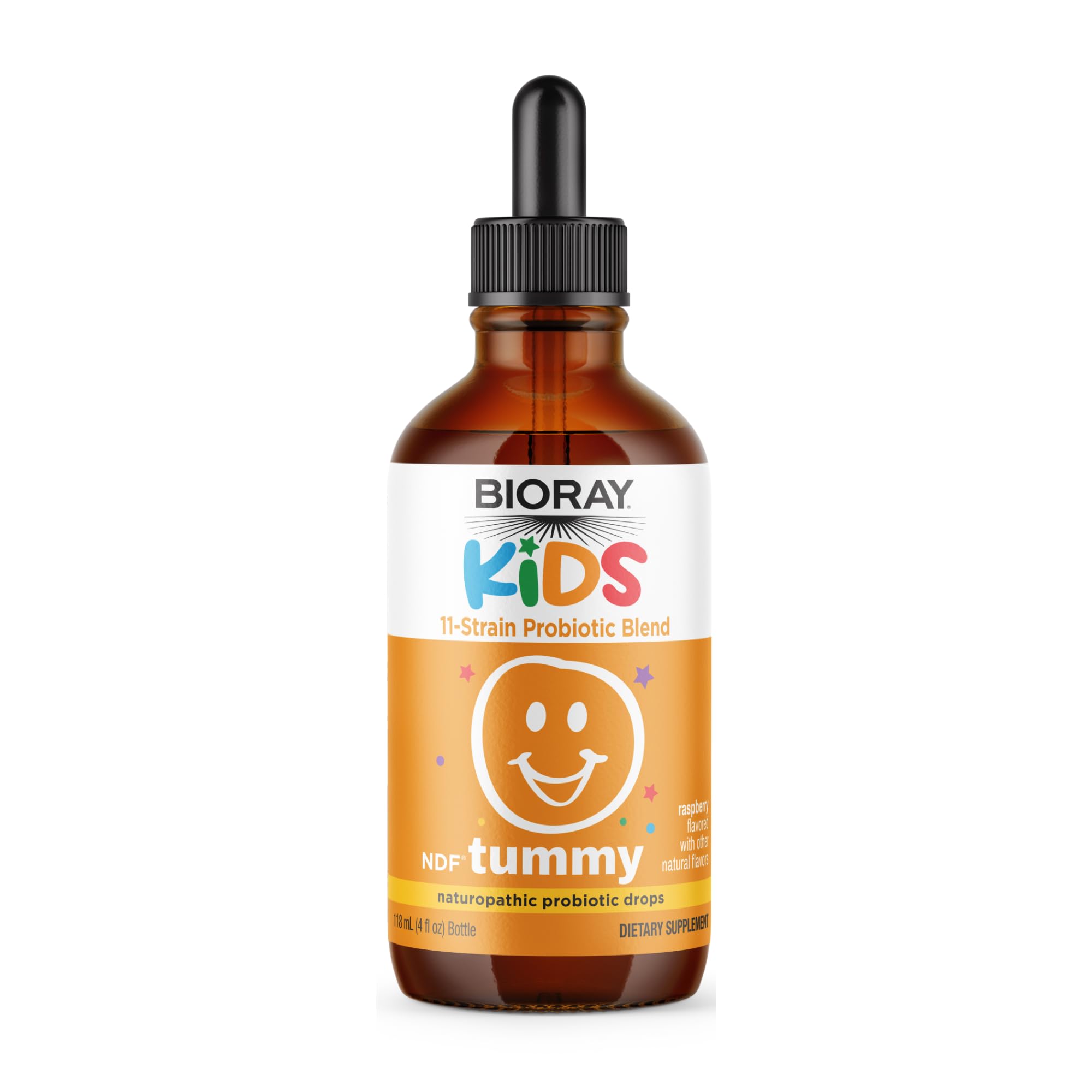 Foto 2 pulgar | Suplemento Bioray Kids Ndf Tummy Raspberry, 120 Ml, 11 Cepas - Venta Internacional.