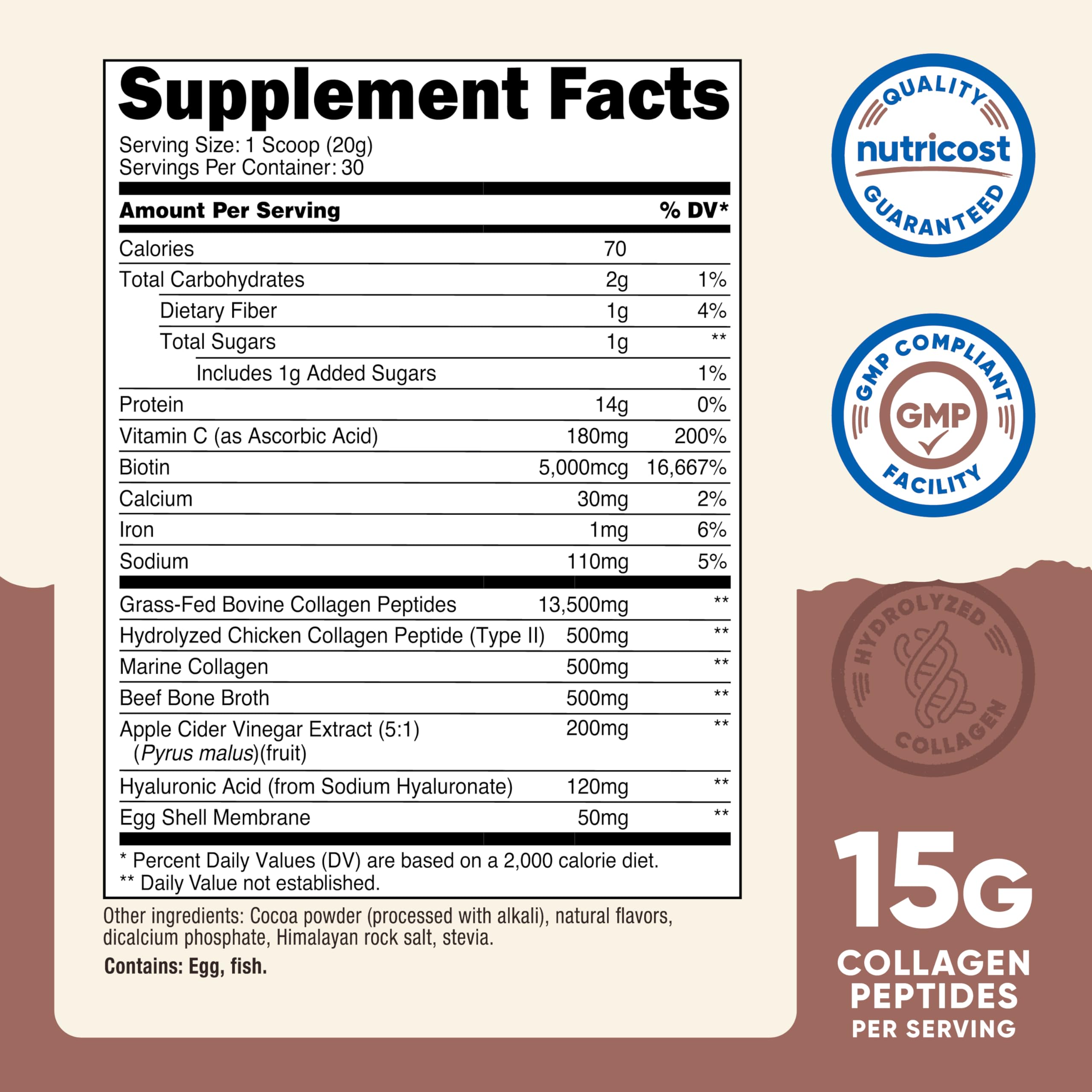 Foto 3 pulgar | Suplemento Nutricost Multi Collagen + Beauty & Protein Powder - Venta Internacional.