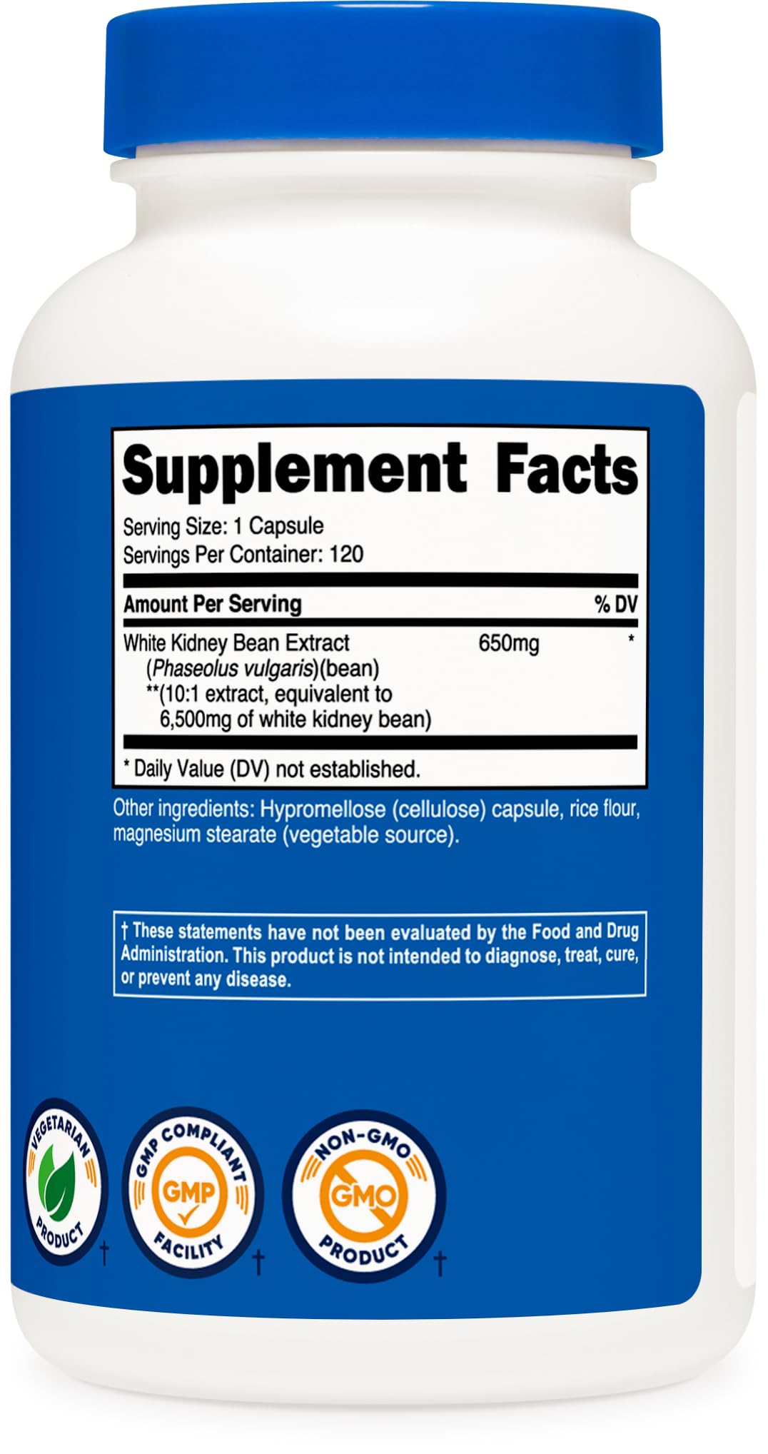 Foto 6 pulgar | Suplemento Nutricost De Frijoles Blancos En Cápsulas De 6500 Mg - Venta Internacional.