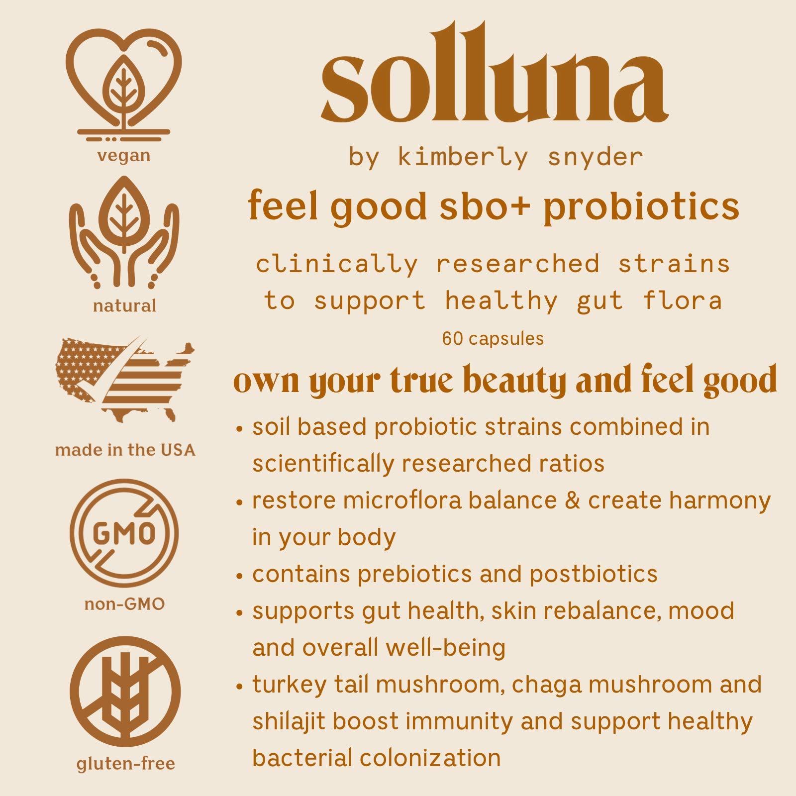Foto 2 | Probióticos Solluna De Kimberly Snyder Feel Good Sbo 16b Cfu - Venta Internacional.