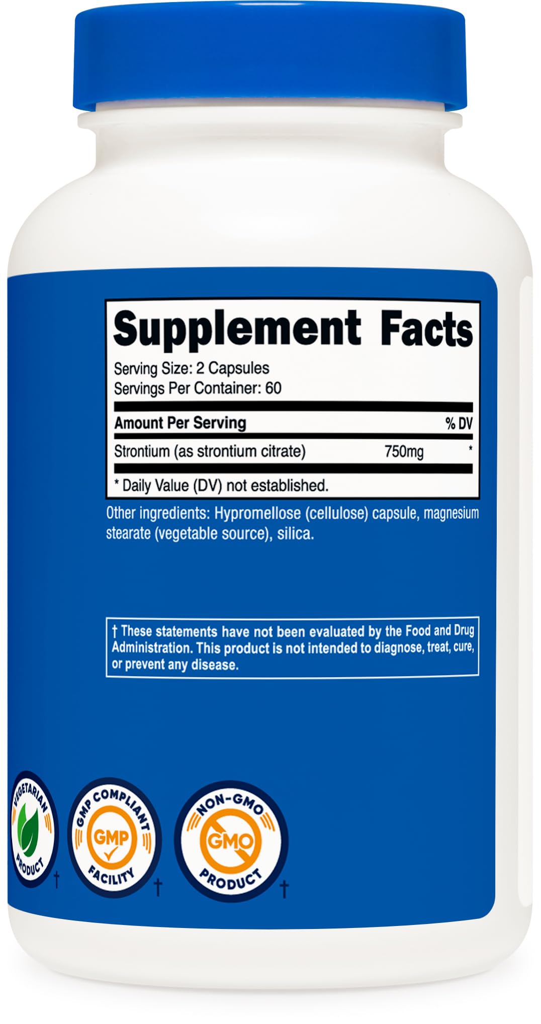 Foto 5 pulgar | Suplemento Nutricost De Citrato De Estroncio 750 Mg 120 Cápsulas - Venta Internacional.