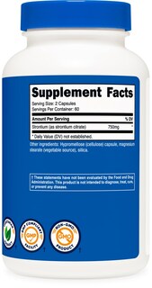 Foto 4 | Suplemento Nutricost De Citrato De Estroncio 750 Mg 120 Cápsulas - Venta Internacional.