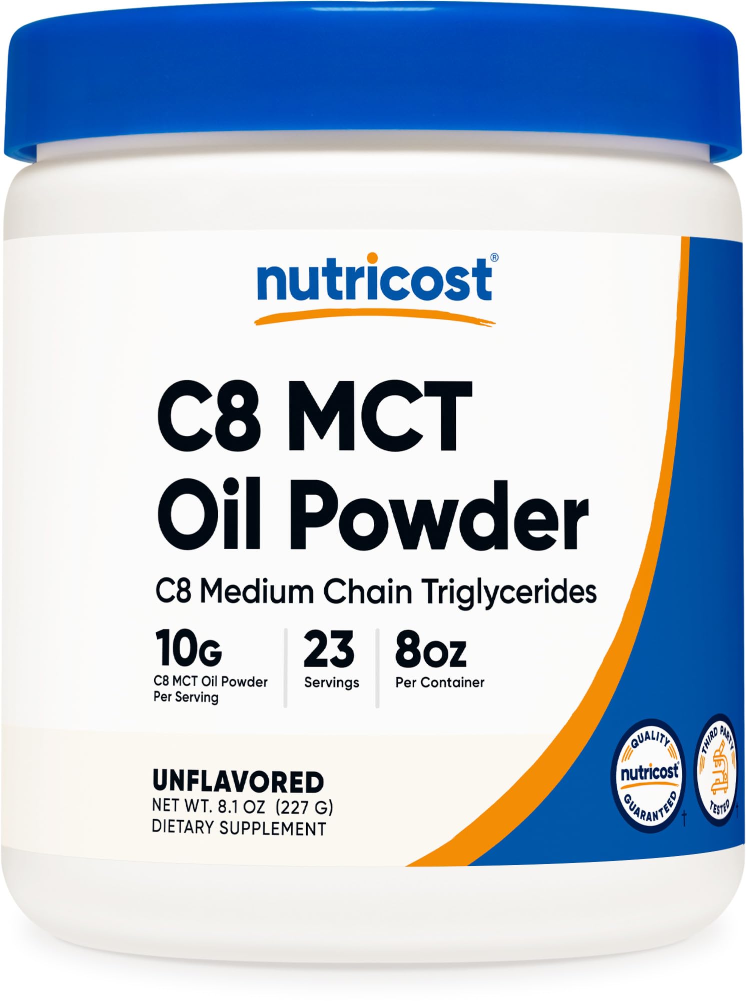 Foto 2 pulgar | Aceite Mct En Polvo Nutricost C8 95% 200 Ml 23 Porciones - Venta Internacional.