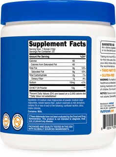 Foto 5 | Aceite Mct En Polvo Nutricost C8 95% 200 Ml 23 Porciones - Venta Internacional.