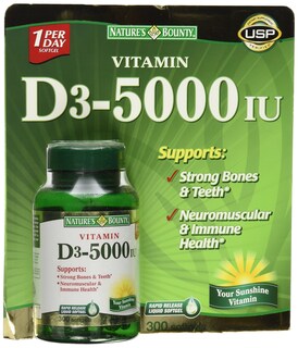 Foto 1 | Suplemento Nature's Bounty De Vitamina D3 5000 Ui 300 Cápsulas Blandas - Venta Internacional.