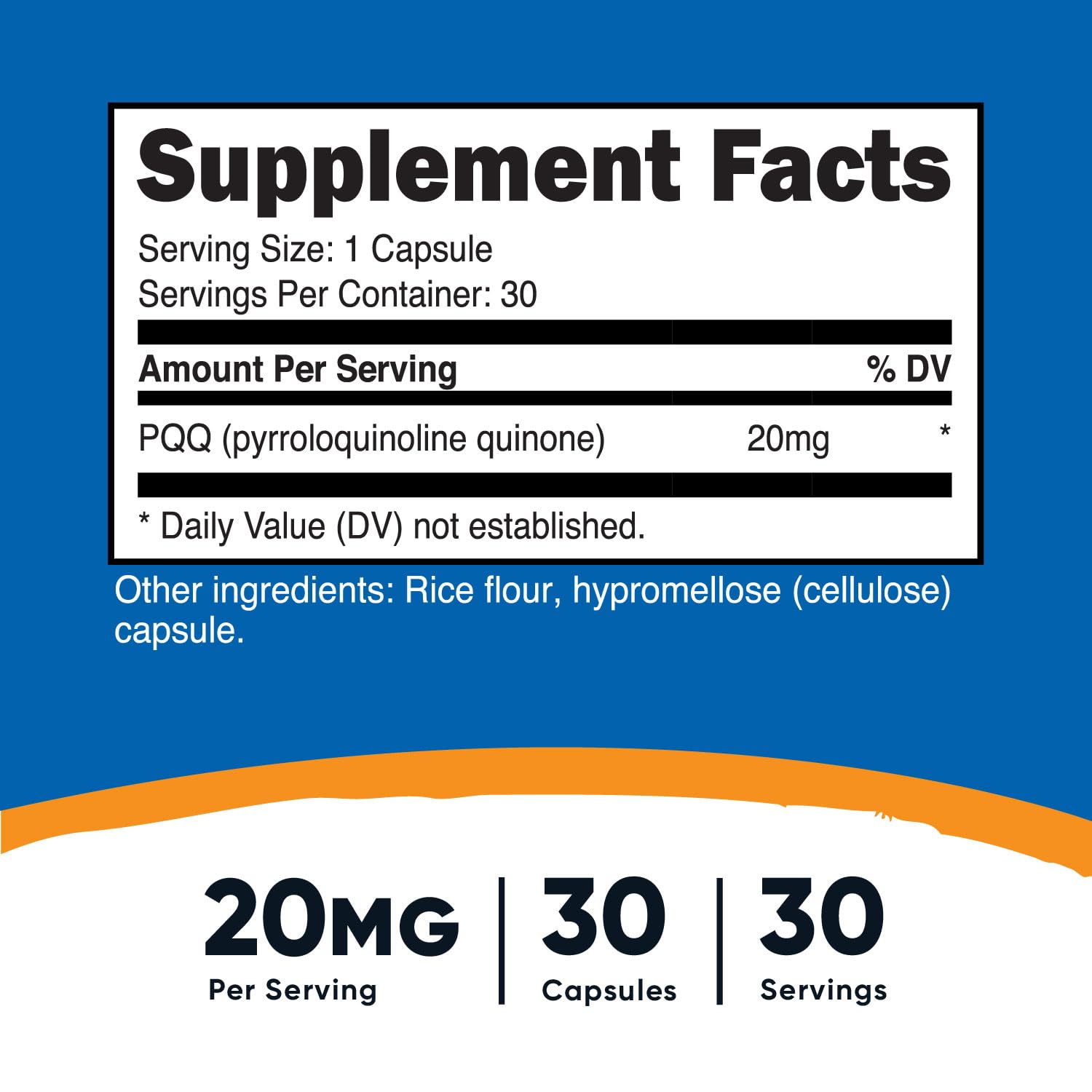 Foto 2 | Suplemento Nutricost Pqq (pirroloquinolina Quinona) 20 Mg 30 Cápsulas - Venta Internacional.