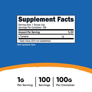 Foto 2 | Suplemento Nutricost L-tirosina En Polvo 100 G (100 Porciones) - Venta Internacional.