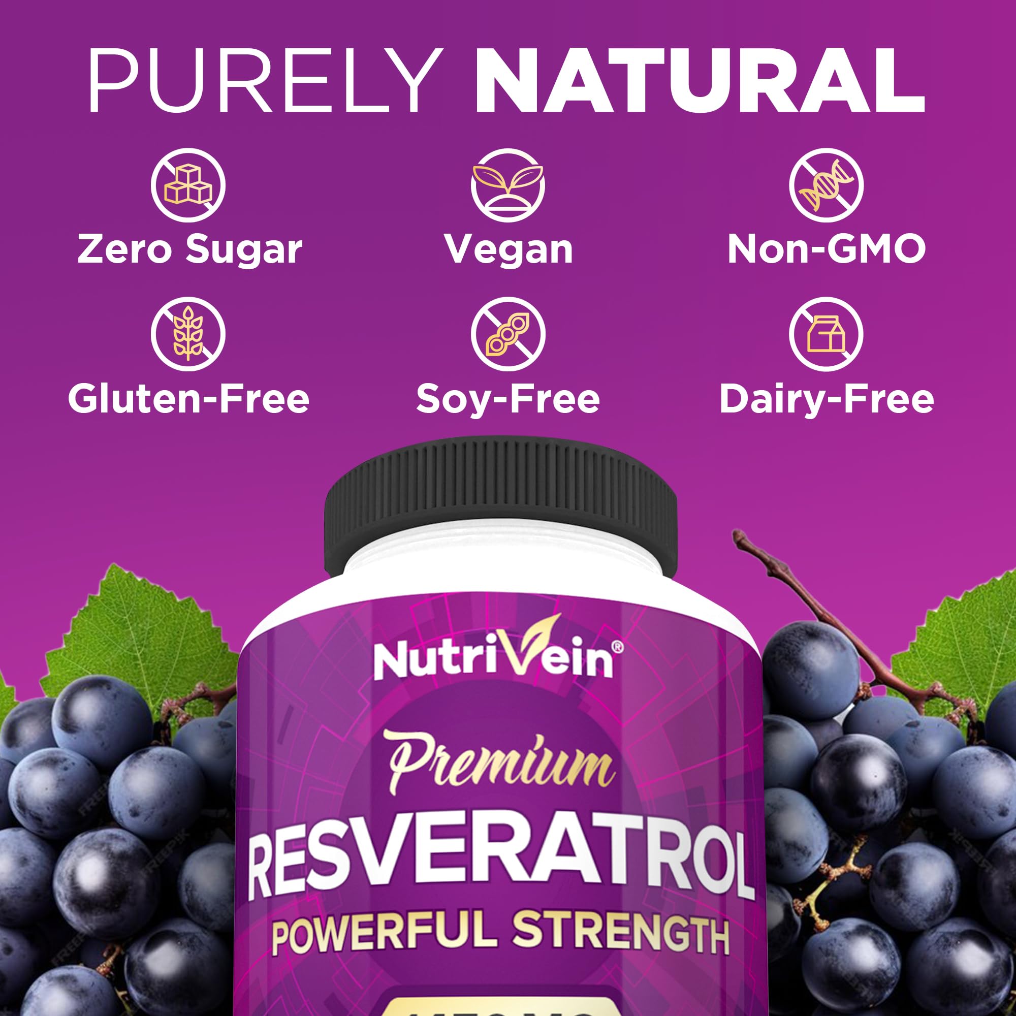 Foto 7 pulgar | Suplemento Nutrivein Resveratrol 1450 Mg 120 Cápsulas - Venta Internacional