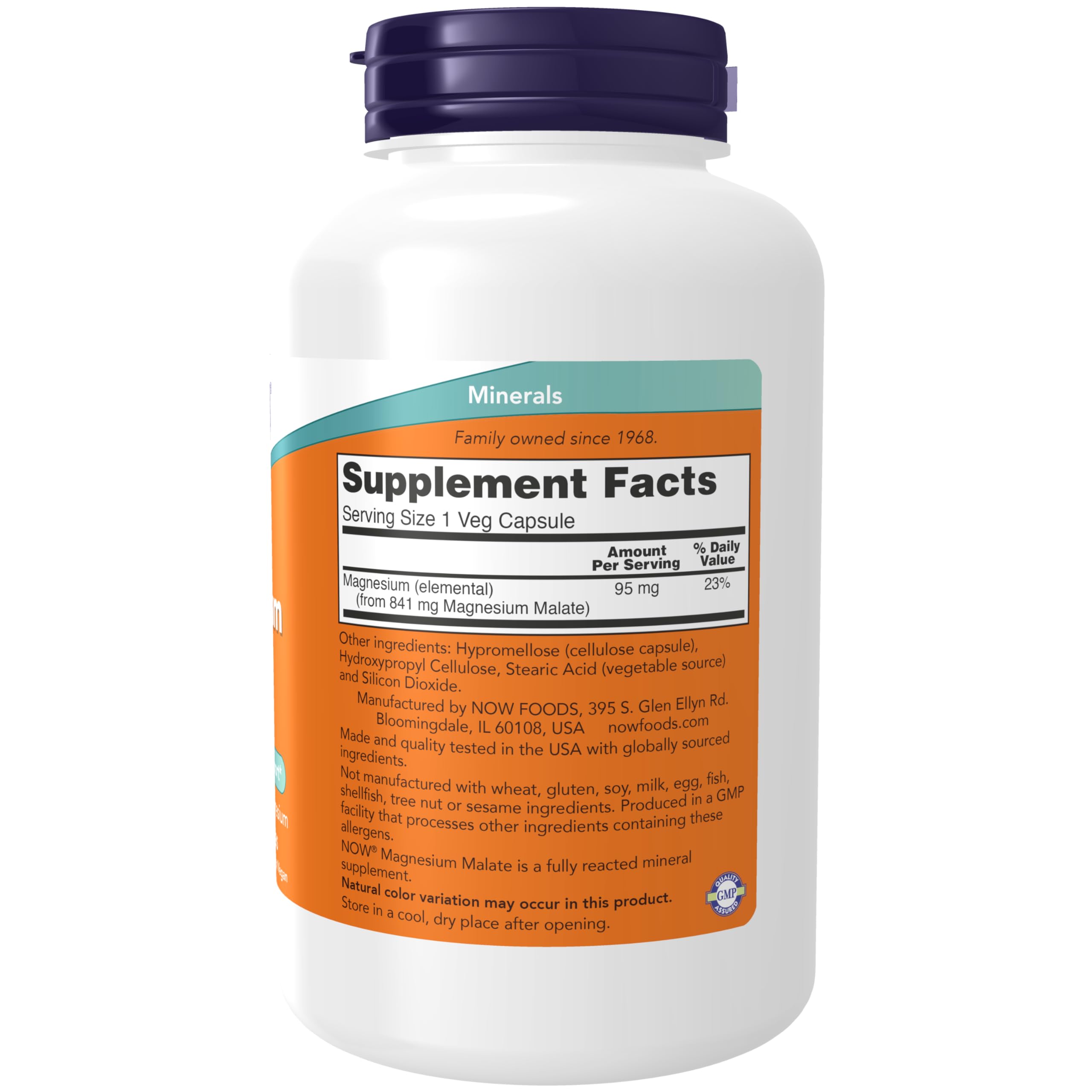 Foto 3 pulgar | Supplements Now Foods, Cápsulas De Malato De Magnesio, 95 Mg, 180 Cápsulas - Venta Internacional.