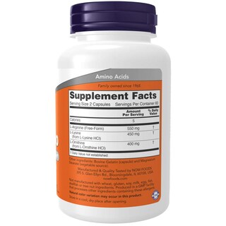 Foto 2 | Suplementos Tri-amino De Now Foods Con L-arginina, L-ornitina Y L-lisina - Venta Internacional.