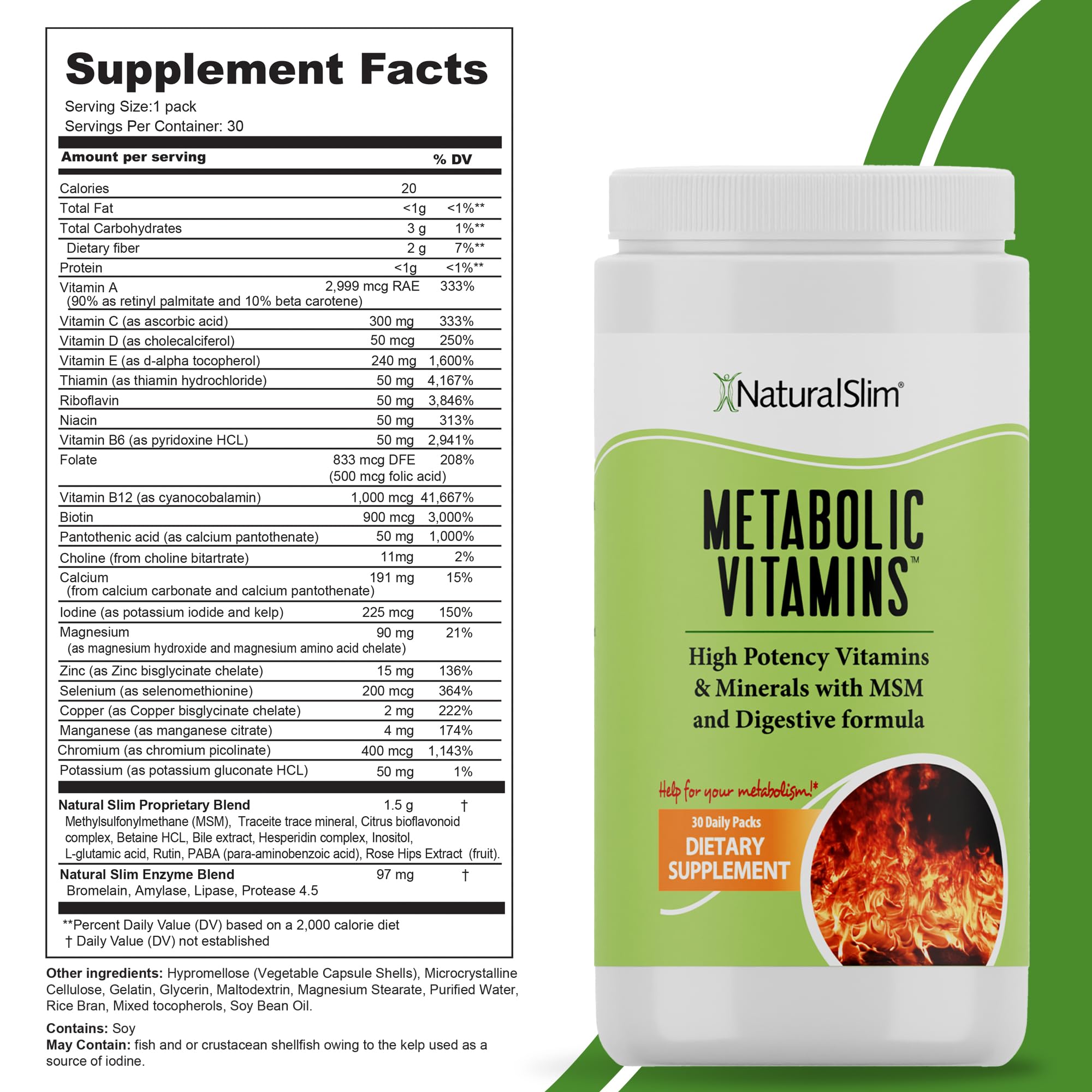 Foto 4 | Suplementos Naturalslim Metabolic Vitaminas 30 Cápsulas - Venta Internacional.