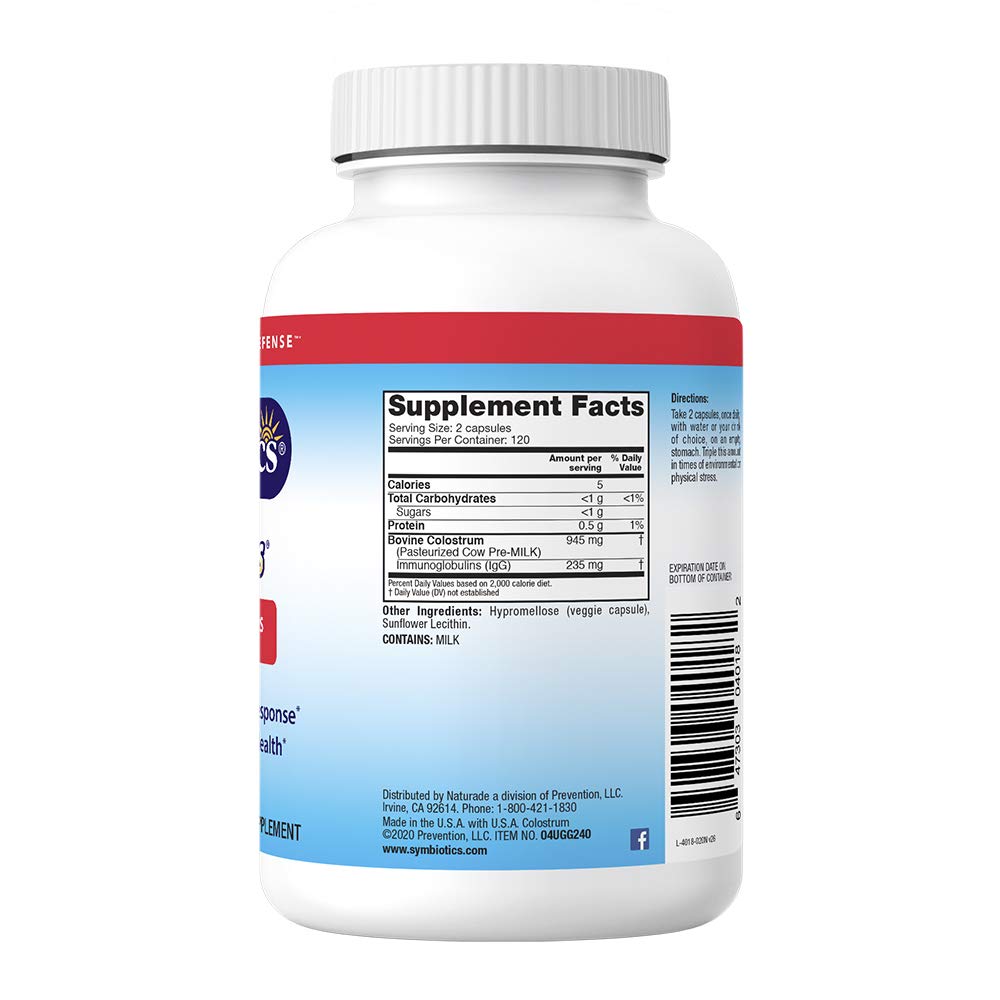 Foto 3 pulgar | Suplemento Symbiotics Colostrum 120 Cápsulas Vegetales - Venta Internacional.