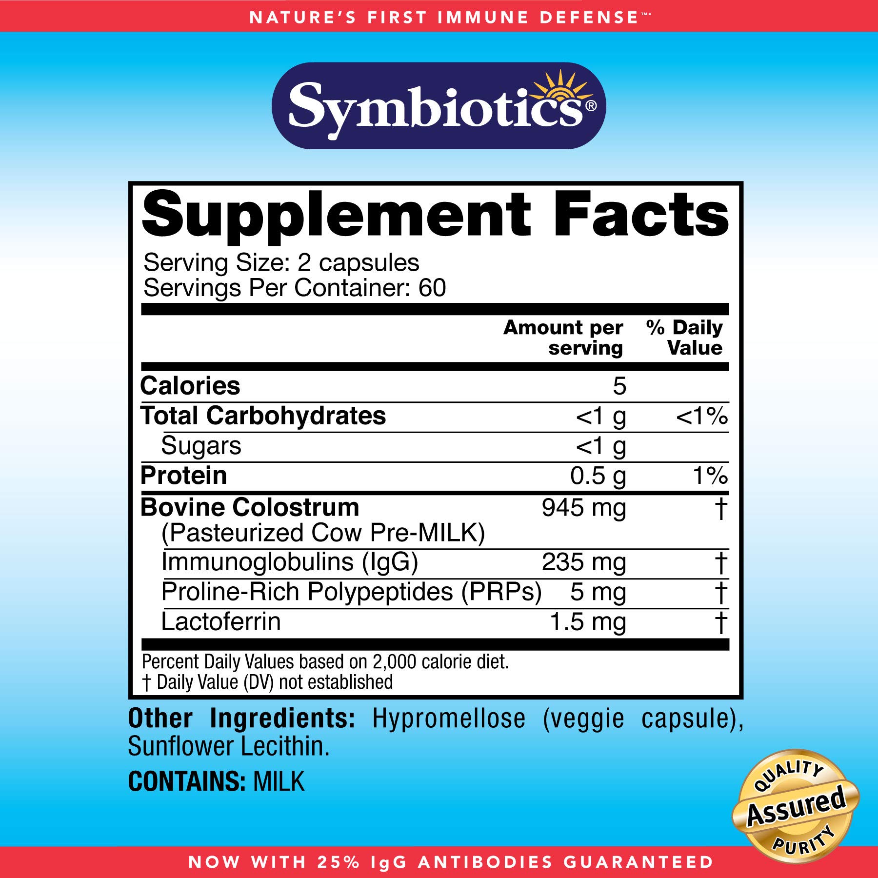 Foto 6 pulgar | Suplemento Symbiotics Colostrum 120 Cápsulas Vegetales - Venta Internacional.